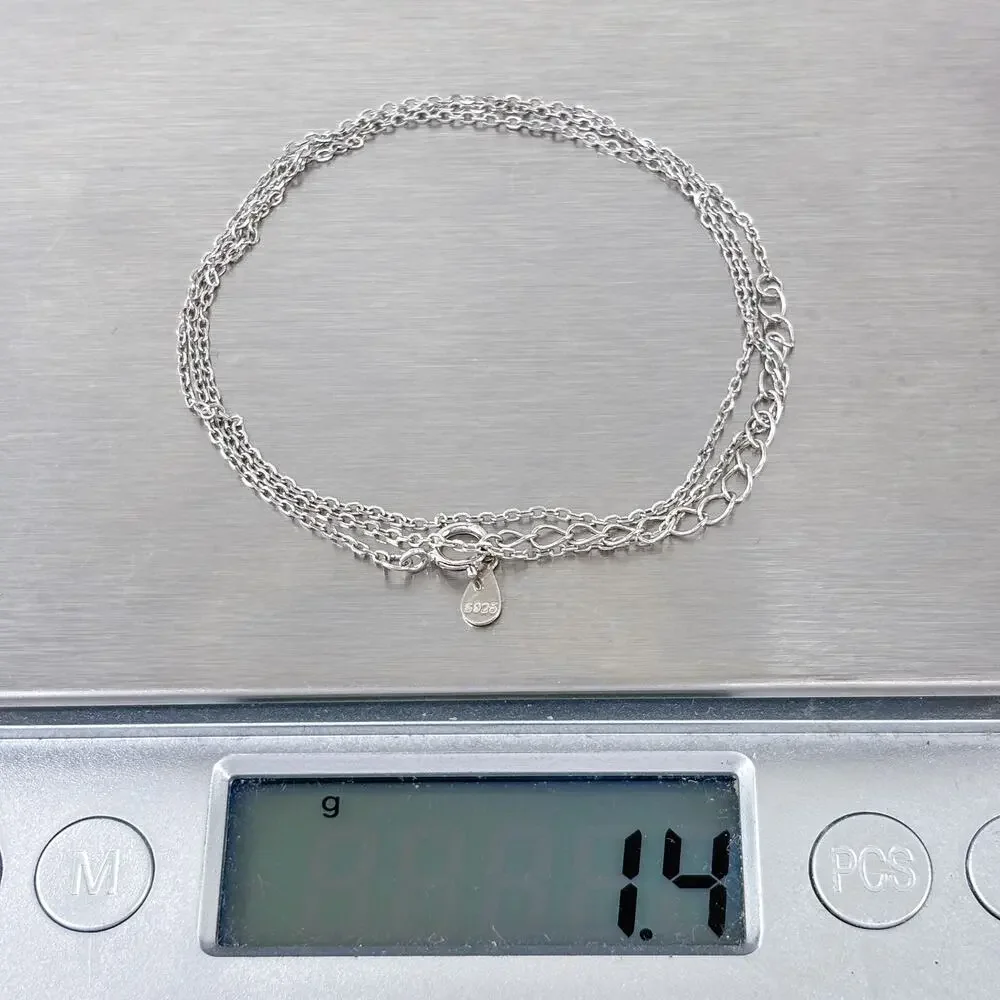 Cable Link Chain Necklace | Estate Sterling Silver 925 | 16.5